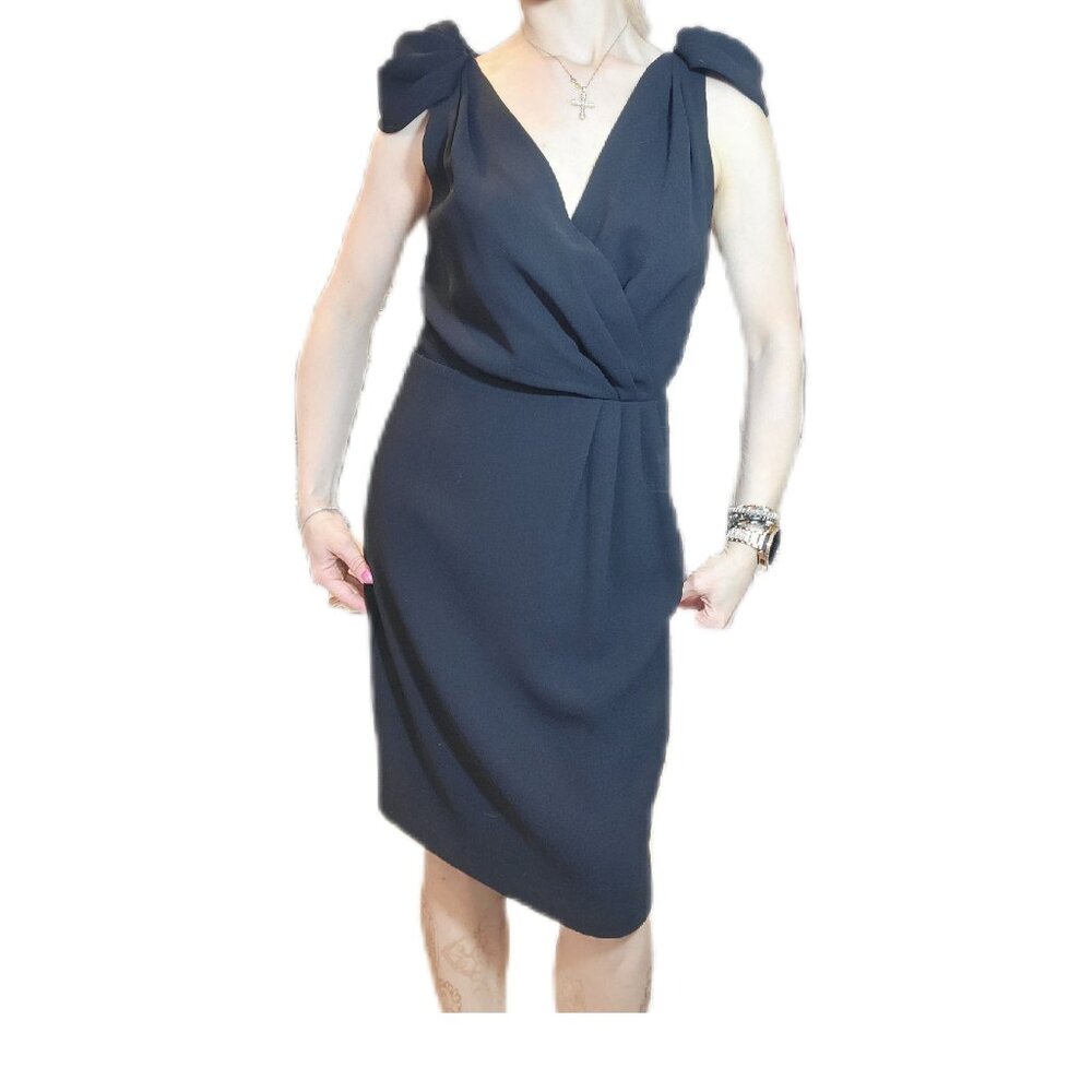 🖤Ann Taylor LOFT Little Black Dress Sleeveless Surplice V-Neck Cap Sleeve 🌷